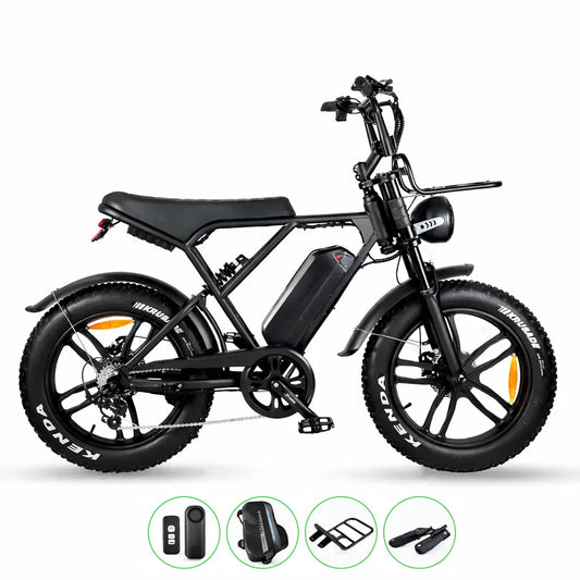Ouxi H9 Fatbike | Hydraulische remmen | Zwart | 250W